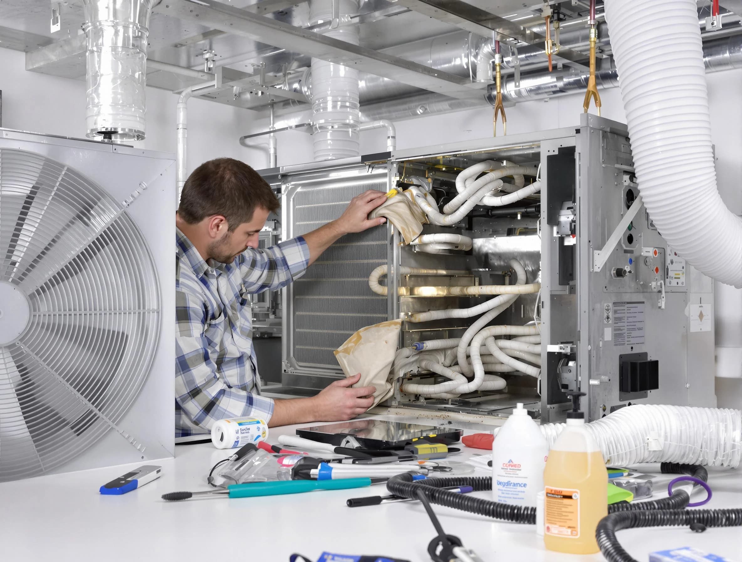 Cedar Hills Air Duct Cleaning specialist performing precision AC coil cleaning in Cedar Hills