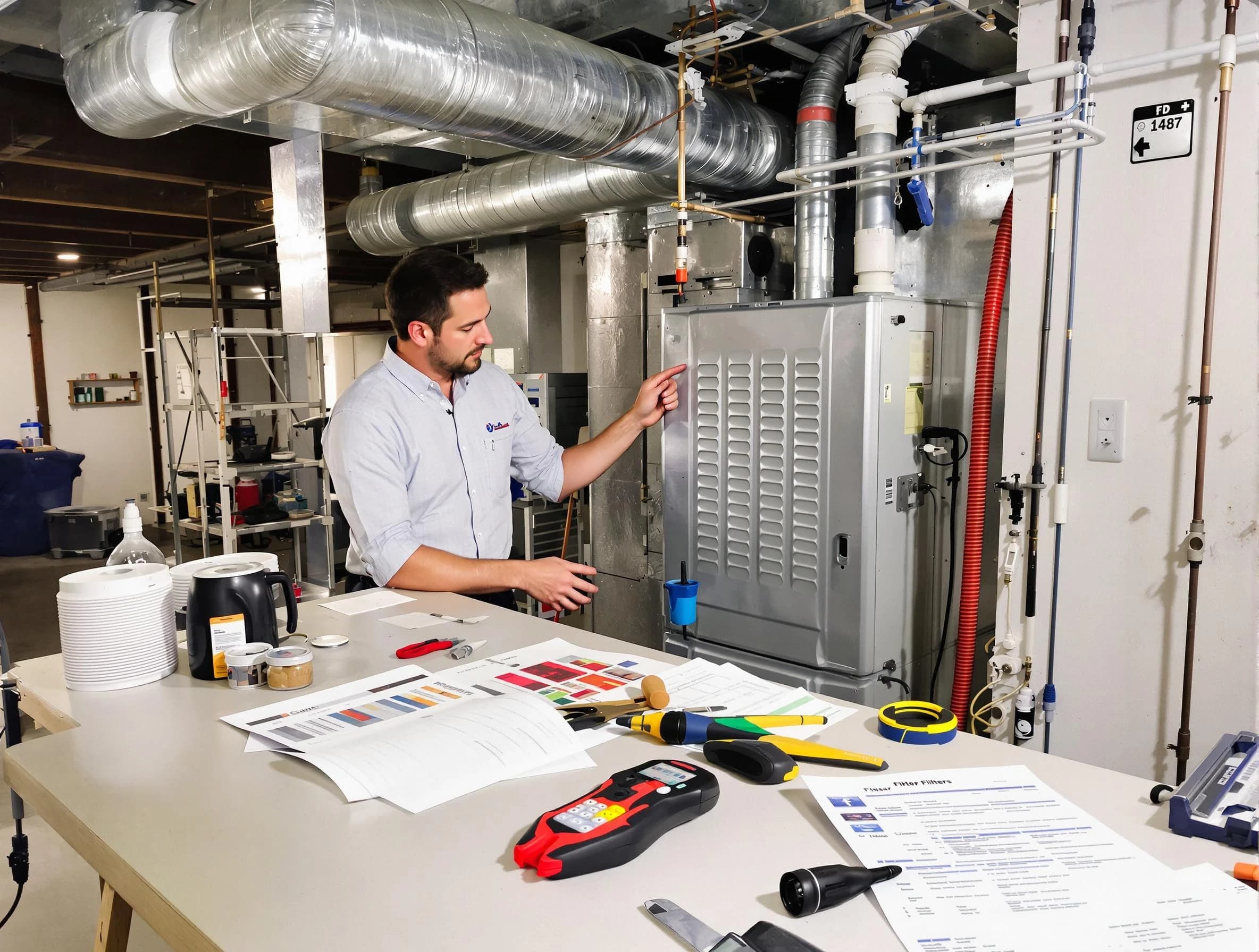 Cedar Hills Air Duct Cleaning inspector conducting detailed filter system evaluation using professional diagnostic tools in Cedar Hills