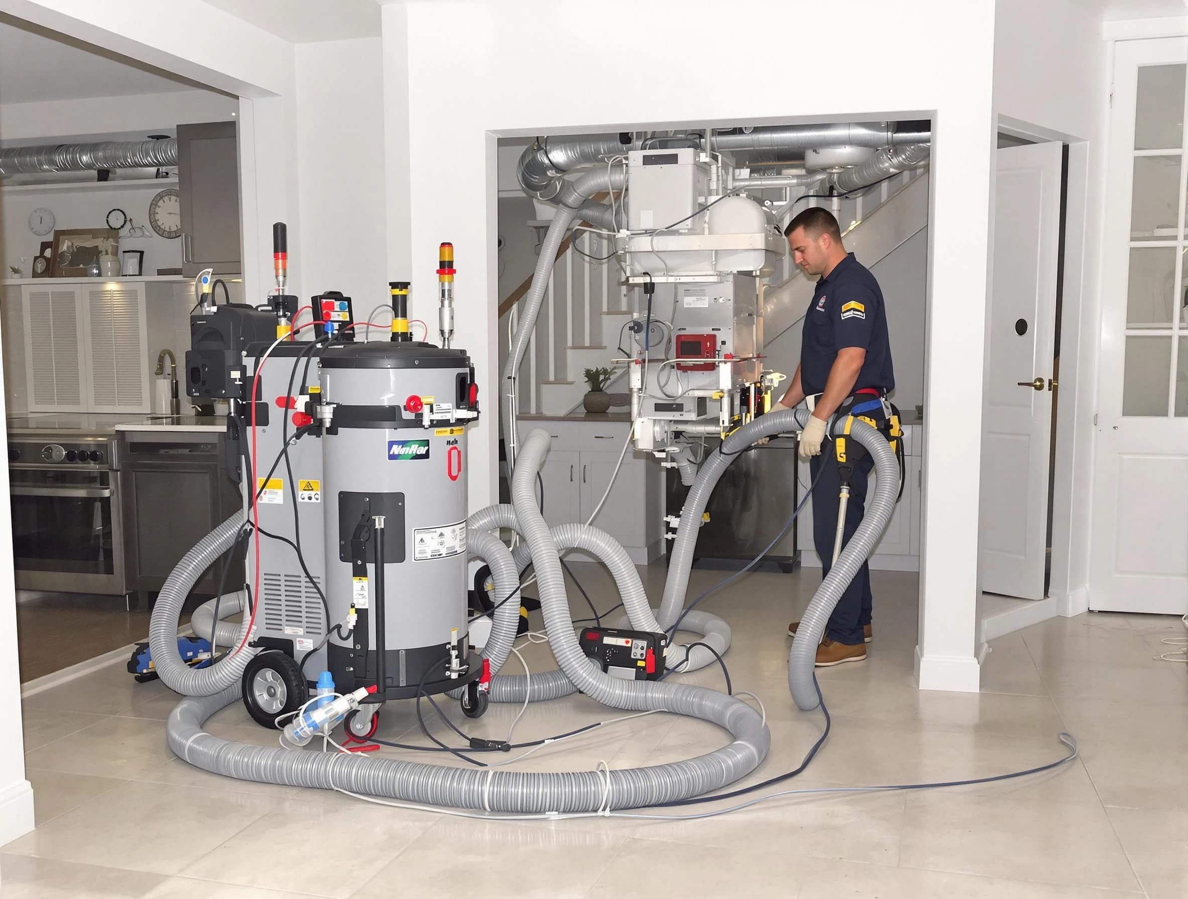 Cedar Hills Air Duct Cleaning technician operating negative pressure cleaning equipment for thorough duct maintenance in Cedar Hills