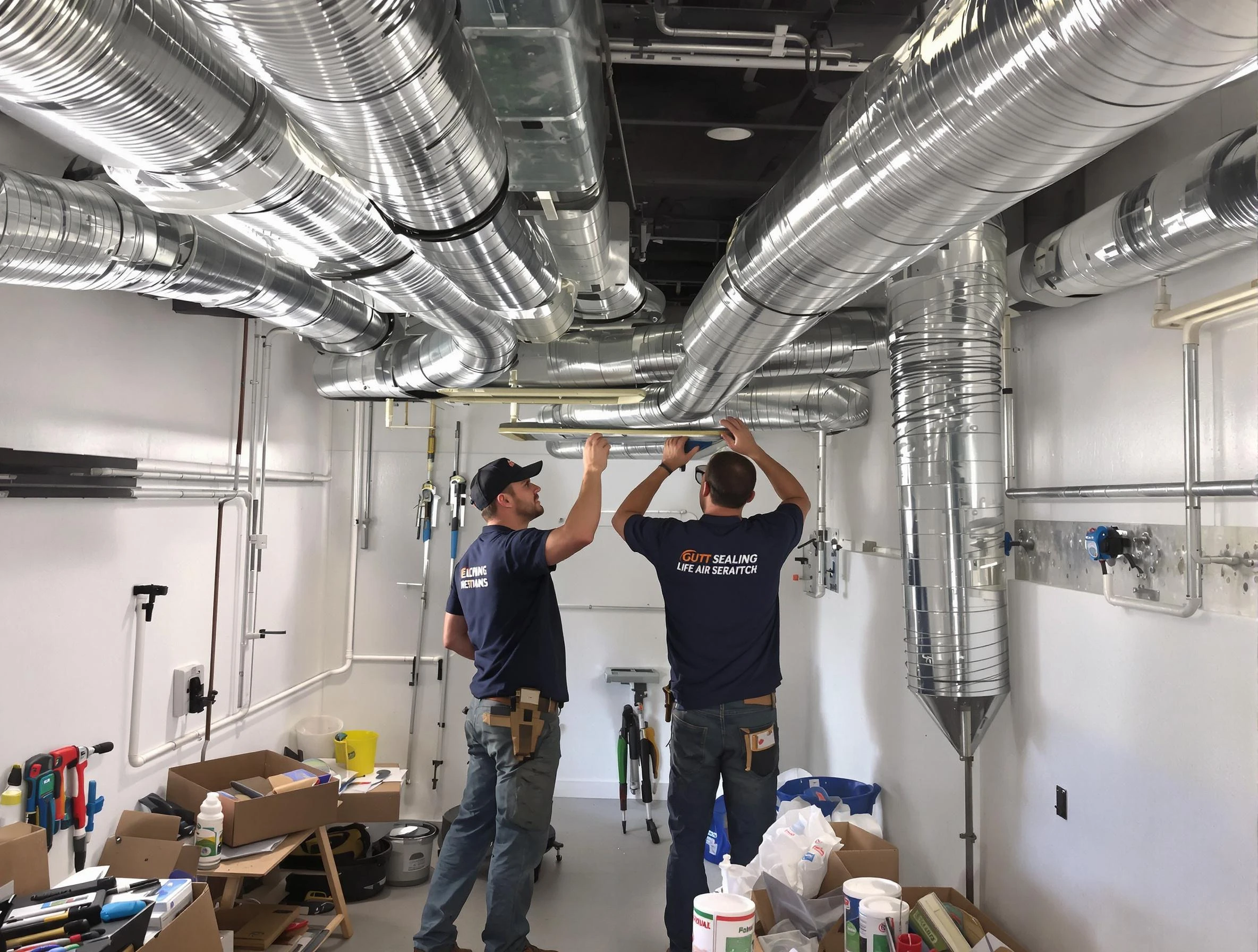 Cedar Hills Air Duct Cleaning technician applying professional duct sealing solutions in Cedar Hills